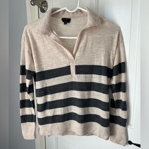 Talbots women’s wool sweater size extra small tan with grey stripes